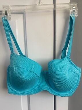 Aerie Turquoise Textured Underwire bikini top 34ddd New!